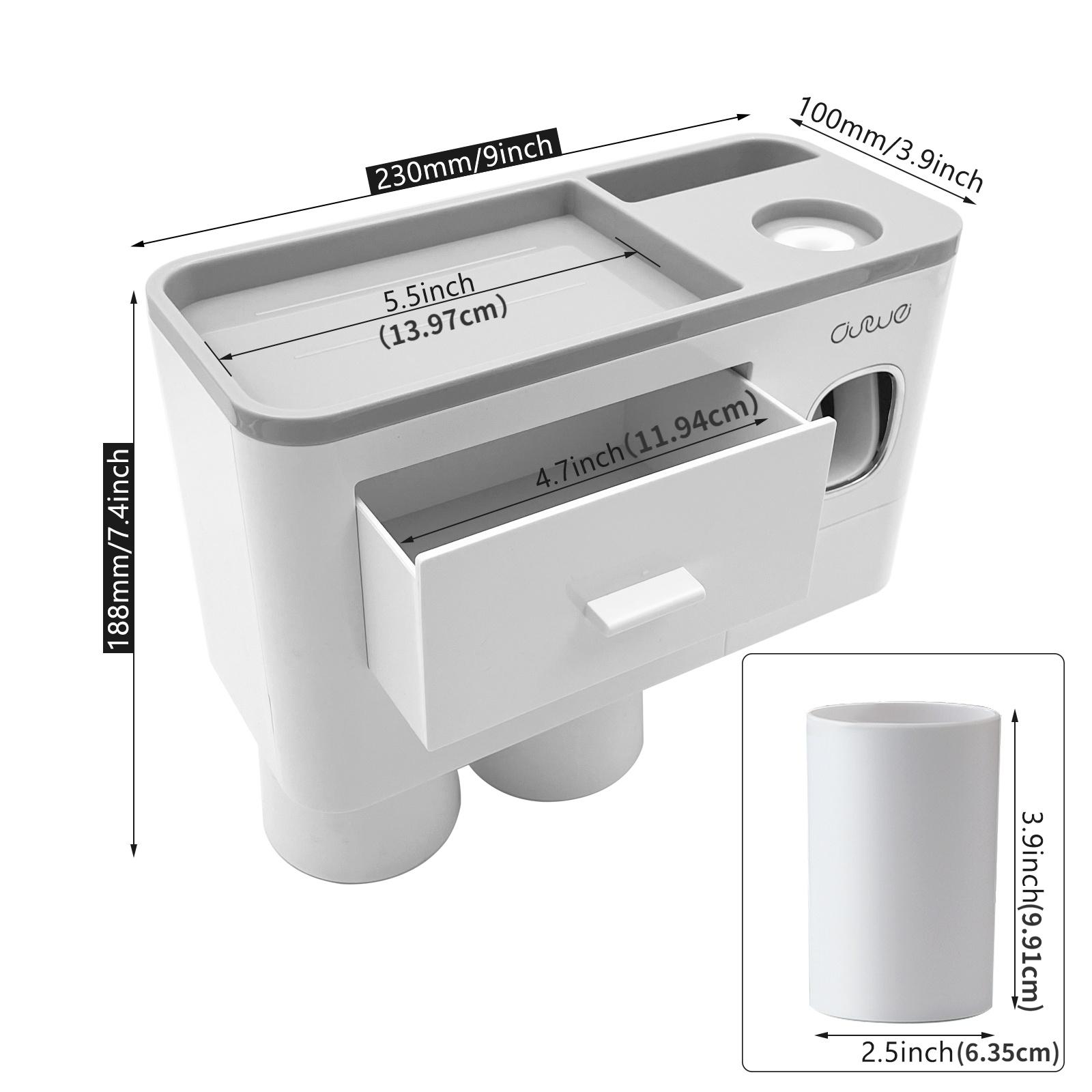 

1 комплект держатель для зубных щеток в ванной комнате настенный стеллаж для хранения в ванной комнате двойной автоматический дозатор зубной пасты с чашками белый
