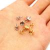 30pcs Stainless Steel Metal Gold Tone Screw Eyes Bails Top Drilled Beads End Caps Pendant DIY Charms Connectors Jewelry Findings