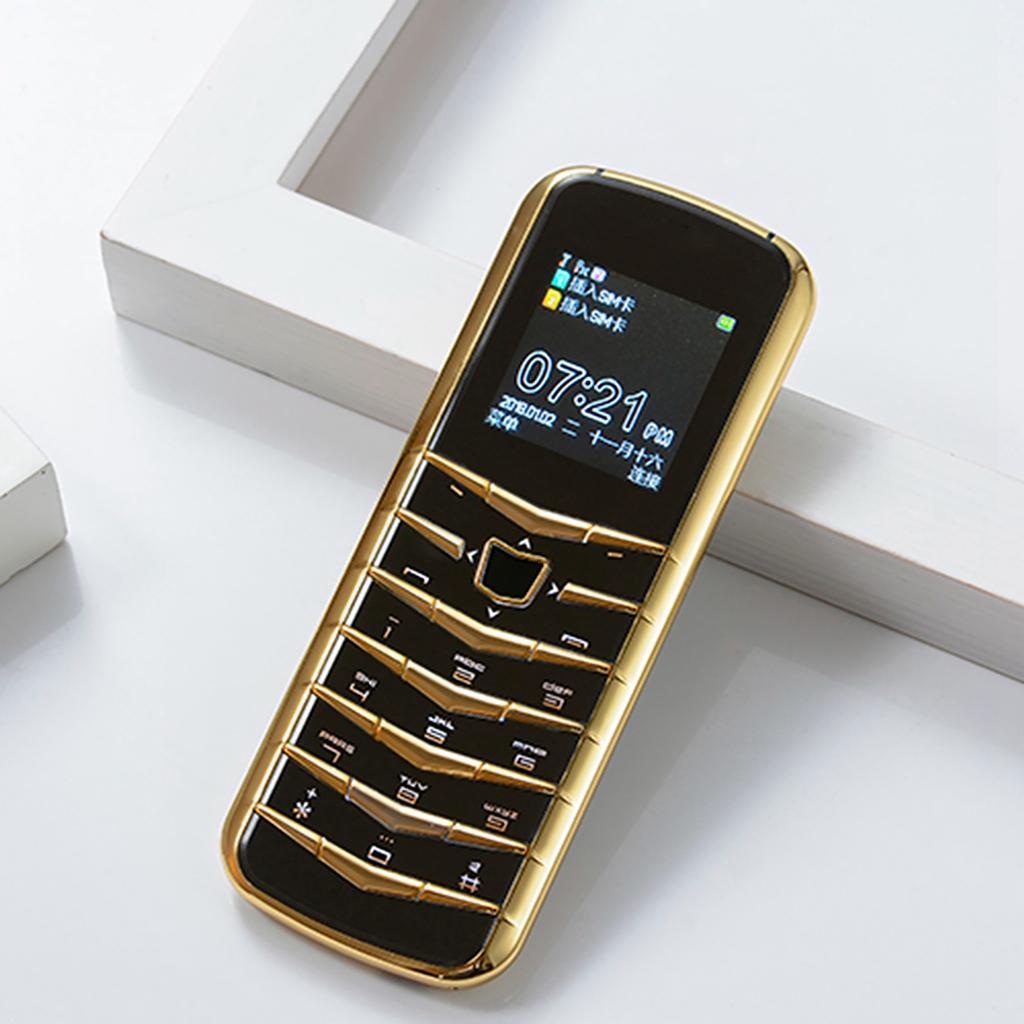 V03 Dual SIM Metal Mirror Small Screen Mobile Phone Mini Cell Phone