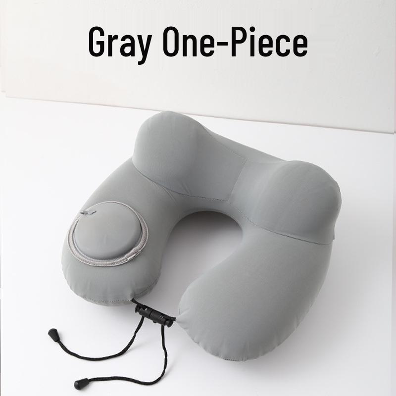 U-förmiges Reise-Nackenkissen - Zum Aufblasen drücken, Tragbare Stütze für Flüge und Geschäftsreisen