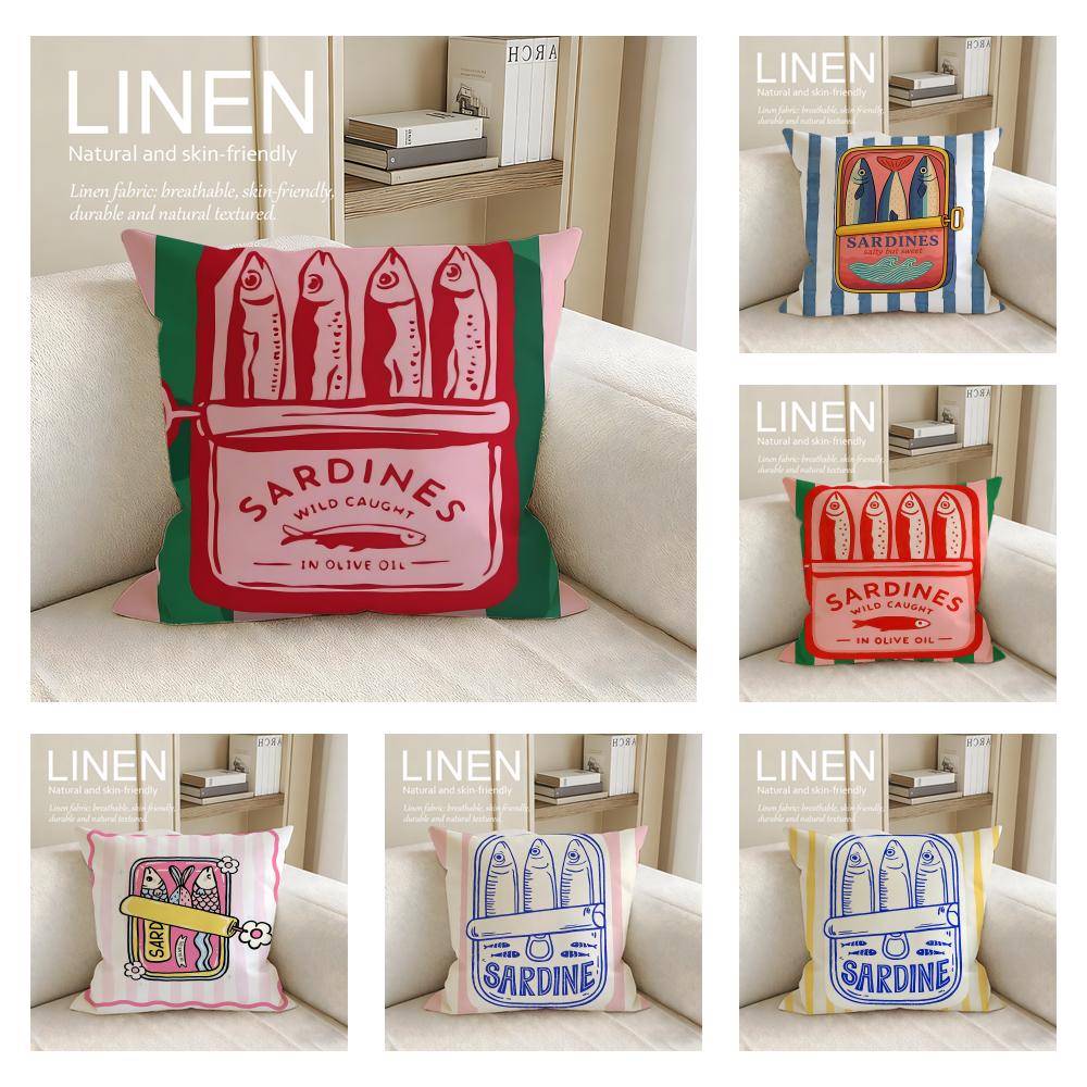 Object Sardine Can Cushion Cover Pillowcase Set Pcs x x Breathable Washable Sofa Cushion Cover