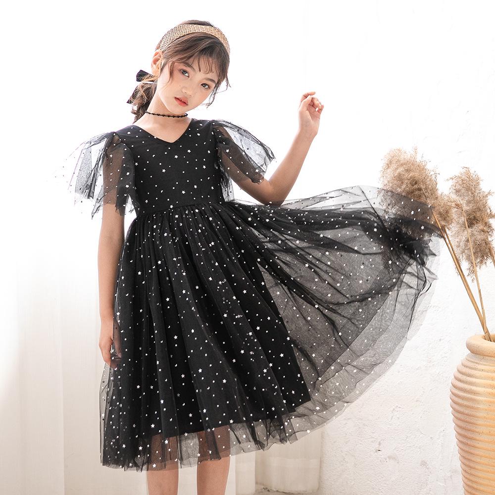 2025 Summer Star Mesh Princess Dress - Children's Gauze Skirt for Big Kids, 430g