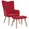 Day and Night - Day and Night Relaxation Armchair with Red Velvet Stool