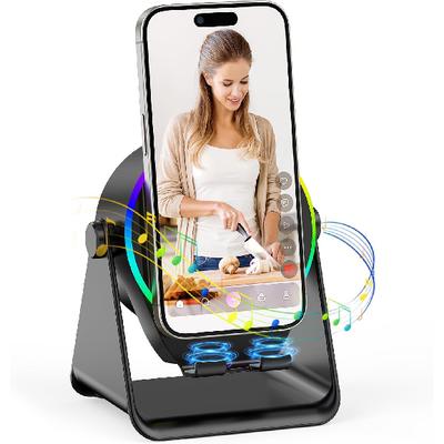 Wireless Induction Speaker, Multi-Functional Bluetooth Speake With Phone Stand & RGB Light, HD Surround Sound, Compatible With IPhone Android IPad