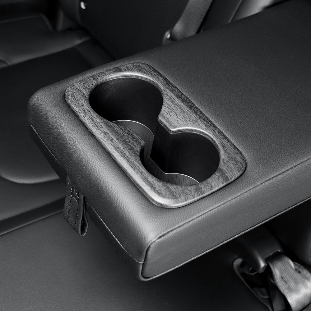 

Wood Grain Car Seat Back Center Armrest Box Water Cup Cover Frame Trim Interior Accessories For KIA Sportage NQ5