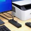 DM CHB072 7 Ports USB 2.0 Hub with Individual Switches High Speed Data Transfer Expansion Dock