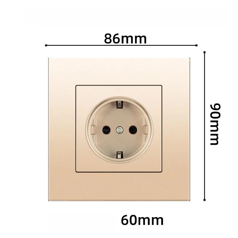 Type 86 European Standard Wall Power Socket Panel European Style, EU Standard, German Style 16A German Standard Round Hole Panel Socket