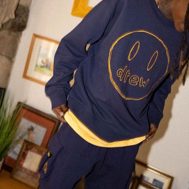 Drew House Sketch Mascot Crewneck Sweatshirt 'Navy' Men's DR-SS21-146