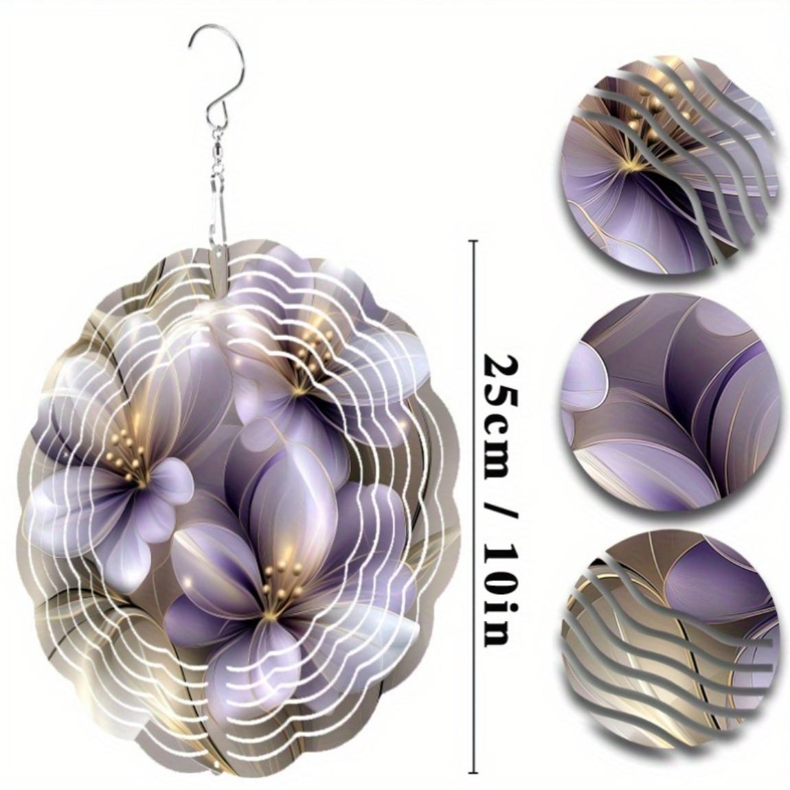 

360 Degree Rotating Wind Chime Pendant 10 Inch Metal Wind Spinner Outdoor Garden Decor for Patio Balcony Yard All Season Hanging Ornament 01A