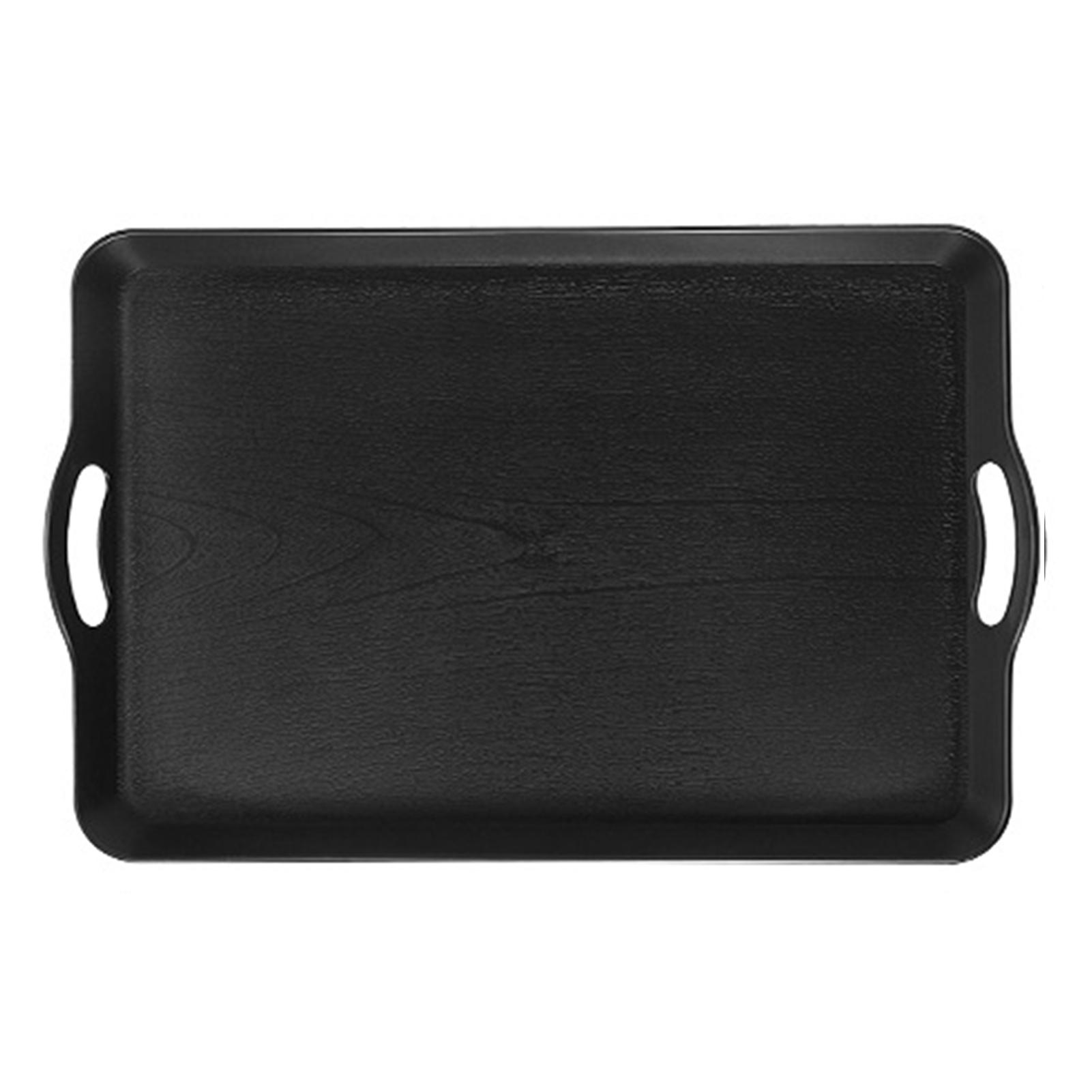 

Прямоугольные пластиковые сервировочные подносы с ручками, многоцелевые нескользящие штабелируемые подносы для еды для вечеринки Small