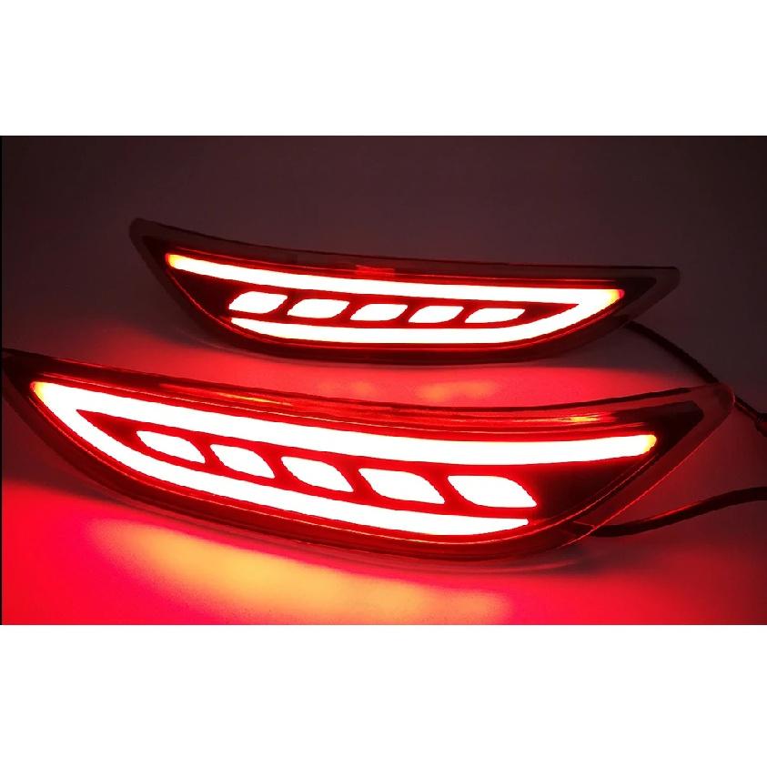 2Pcs LED rear bumper lights brake tail light reflector light rear lamp Brake warning Lamp For Honda City 2014 2015 2016