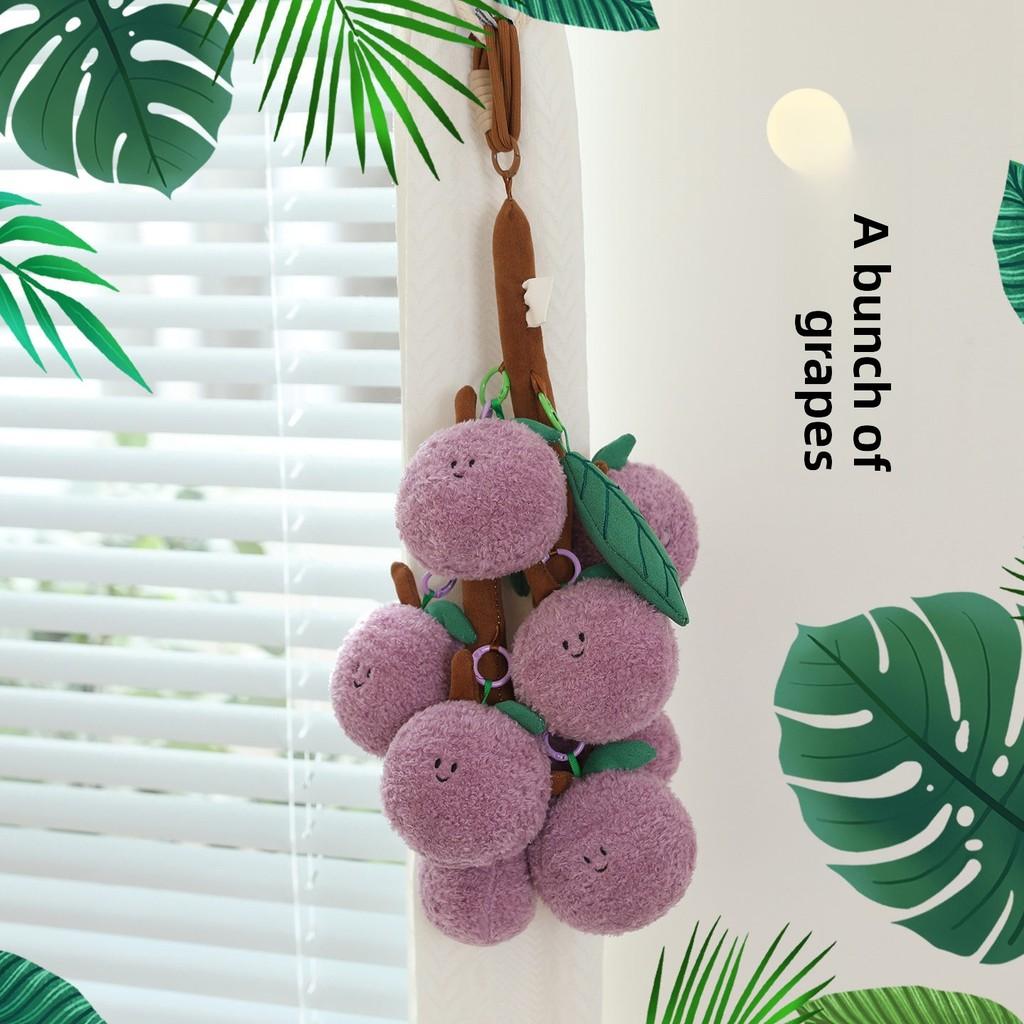 

Tomato Lychee Grape Fruit Fruit Series Plush Keychain With Soft Short Plush For Gifts And Collectors Grape