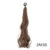 2PC Synthetic Rubber Band Ponytail Sweet Woman Black Slightly Curly Ponytail Extension Long Heat-resistant Wig   hair pieces