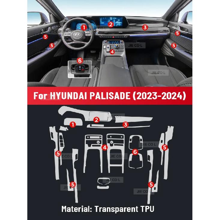 

Anti-scratch Car Interior Center Console Media Dashboard Navigation TPU Protector Film For HYUNDAI PALISADE 2024 Sticker Right rudder driving