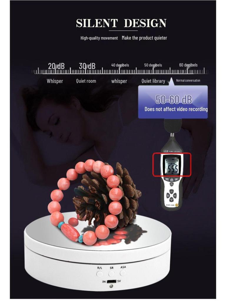 Verstellbarer elektrischer Drehteller für Ausstellung und Live-Streaming