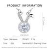 S925 Sterling Silver Moissanite Rabbit Ear Pendant Necklace for Women - Cute Douyin-Inspired Style