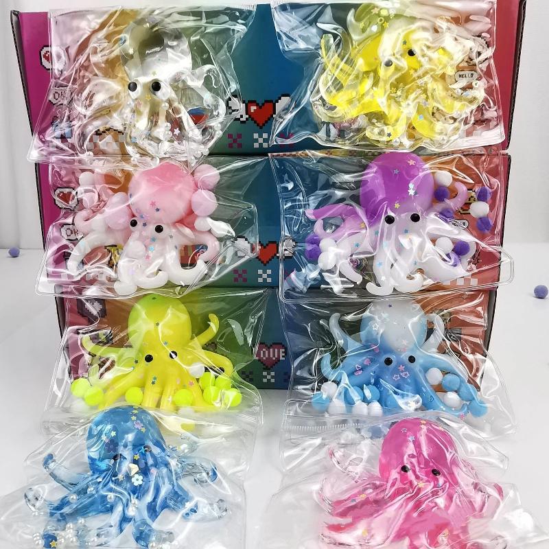 1Pcs Simulation Octopus Stress Relief Slow Rebound Toys Ocean Octopus Squeeze Fidget Toy Stretchable Sensory Decompression Gift