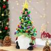 Christmas Decorations - 6.2Inch Lighted Up Gnomes Christmas Tree with Multicolored Lights Small Min - GXCC