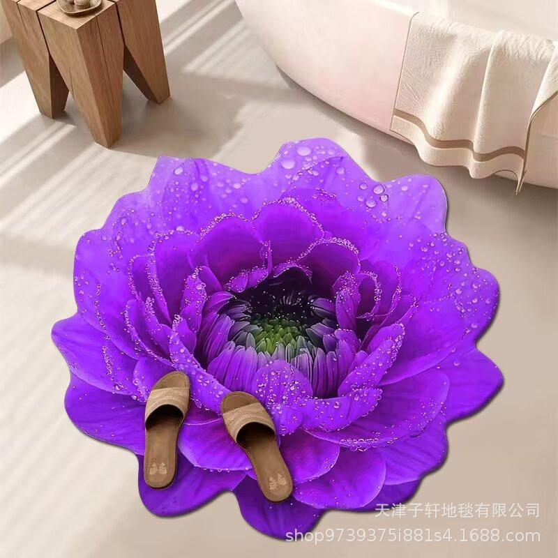 

3D Цветок Ковер для Гостиной Противоскользящий Впитывающий Коврик Домашний Коврик для Ванной Комнаты Кухни Прихожей 160X160