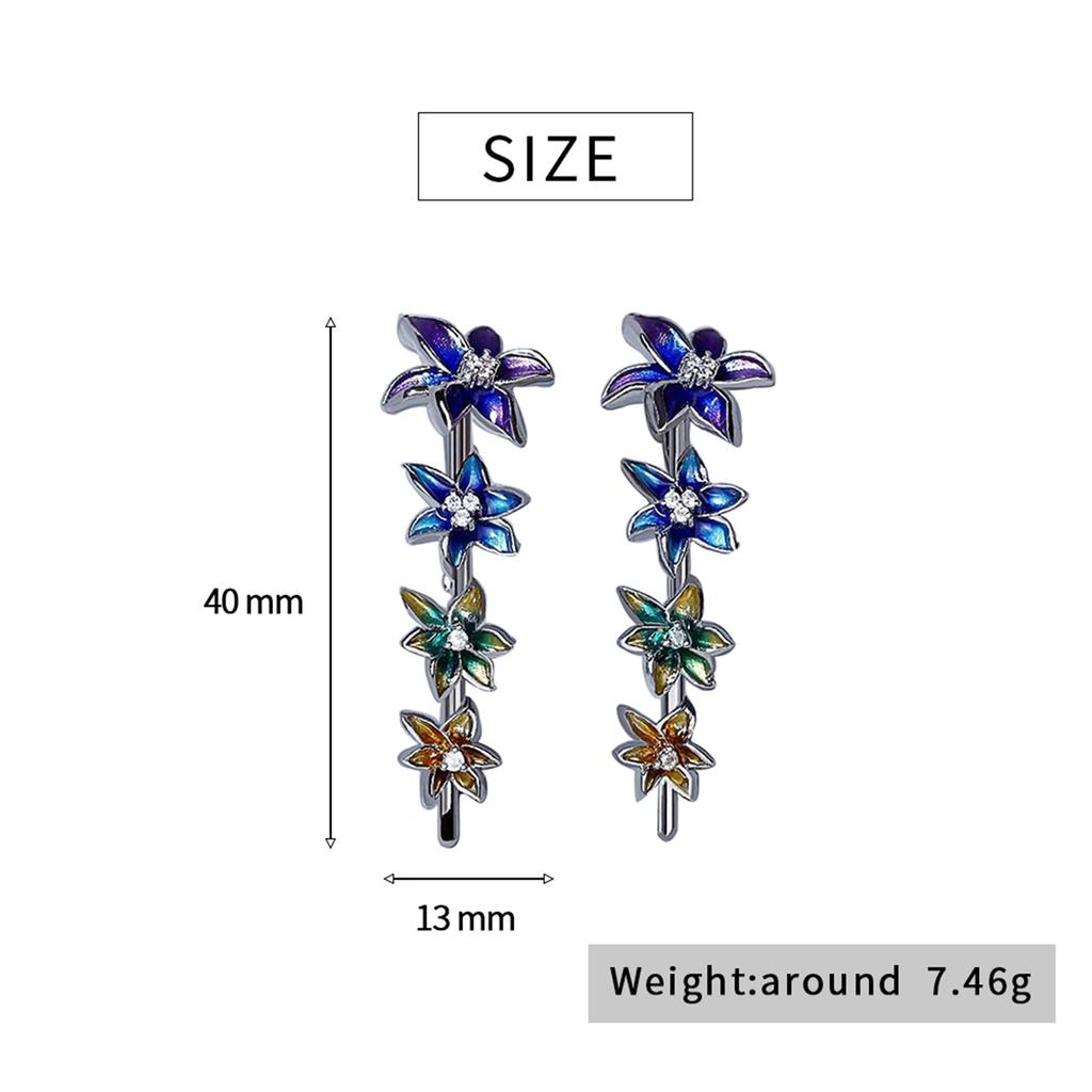 Fashion Tassel Long Section Earrings for Women Flower Earrings Handmade Enamel Epoxy Ladies Jewelry Elegant Ladies Jewelry