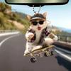 Adorable Cat Hanging Ornament Car Rearview Mirror Pendant with Lanyard Easy To Hang Animal Cat-Shaped Xmas Tree Pendant