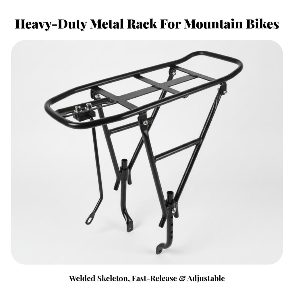 Universal Bike Cargo Rack with Mounting Hardware Sturdy Rear Carrier