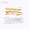 50pcs/Lot 18K Gold Plated Pins Brass Ball Head/Flat Head/Eye Head Pins Supplies For Jewelry DIY Beading Accessories Wholesale