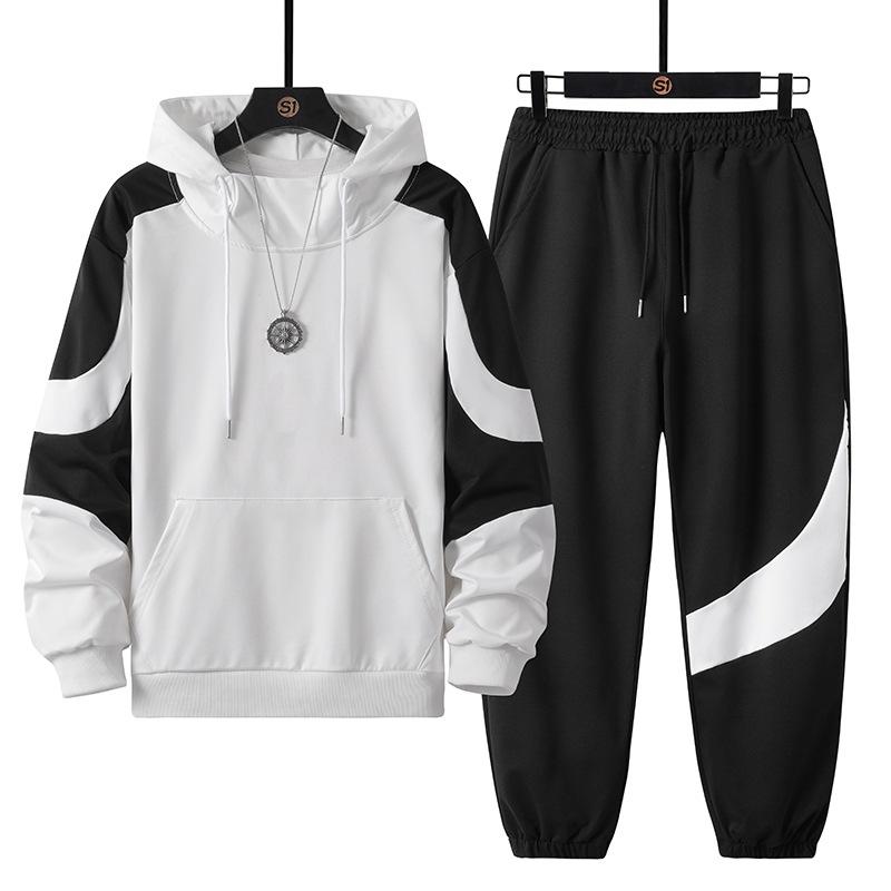 Autumn Casual Hooded Sweatshirt Sports Leg Tied Pants Set
