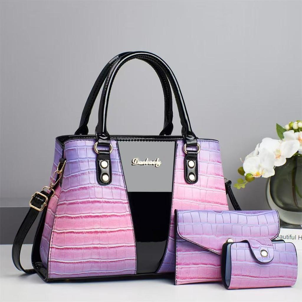 Metal Pu Letter Large Capacity Crocodile Pattern Bag Zipper Closure Daily Use