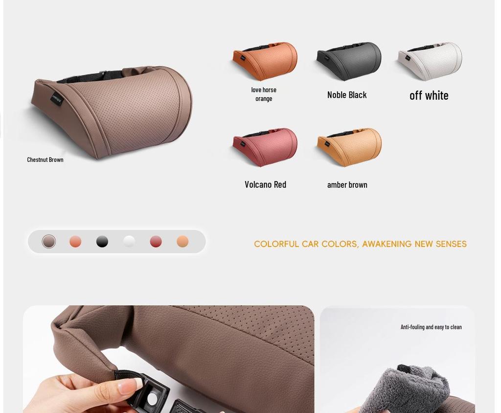 Car Neck Protection Pillow Headrest—Compatible with Maybach, BMW, Tesla; Lumbar Support, Seat Backrest