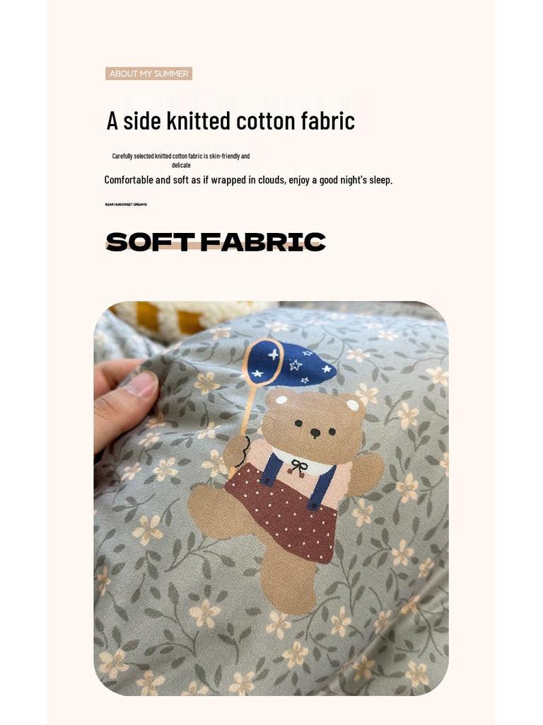 Cozy Winter French Knitted Cotton Blanket - Machine Washable, Warm, Skin-Friendly, Thickened Fleece Quilt