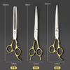 7.0 inch Professional Pet Grooming Scissors Fishbone Teeth Straight/Curved Thinning Scissor for Dogs Pet Groomer Tools Products