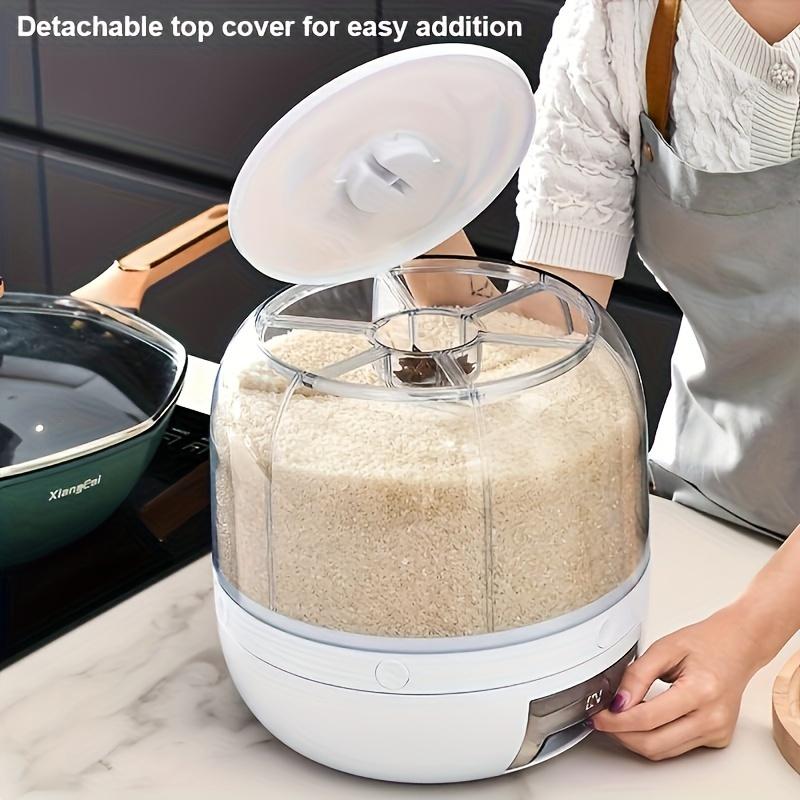 

1/2 вращающееся ведро для риса, контейнер для хранения зерна, влагонепроницаемый и насекомозащищенный закрытый резервуар для хранения