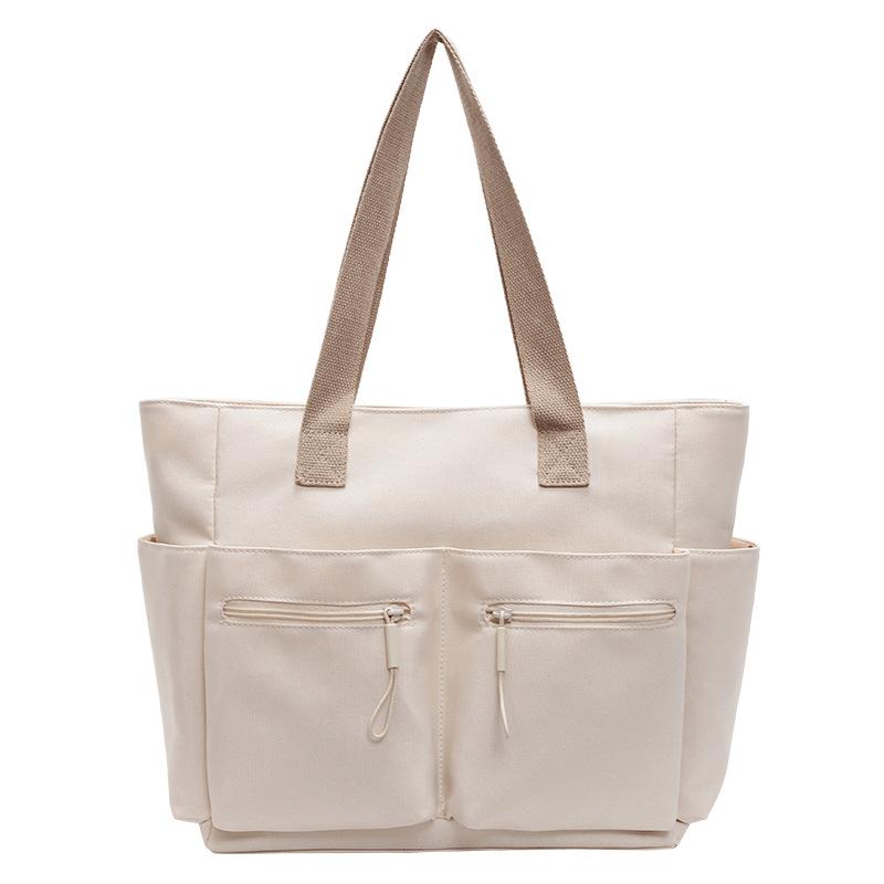 Versatile casual nylon bag women's 2025 new large-capacity commuter tote bag simple shoulder handbag