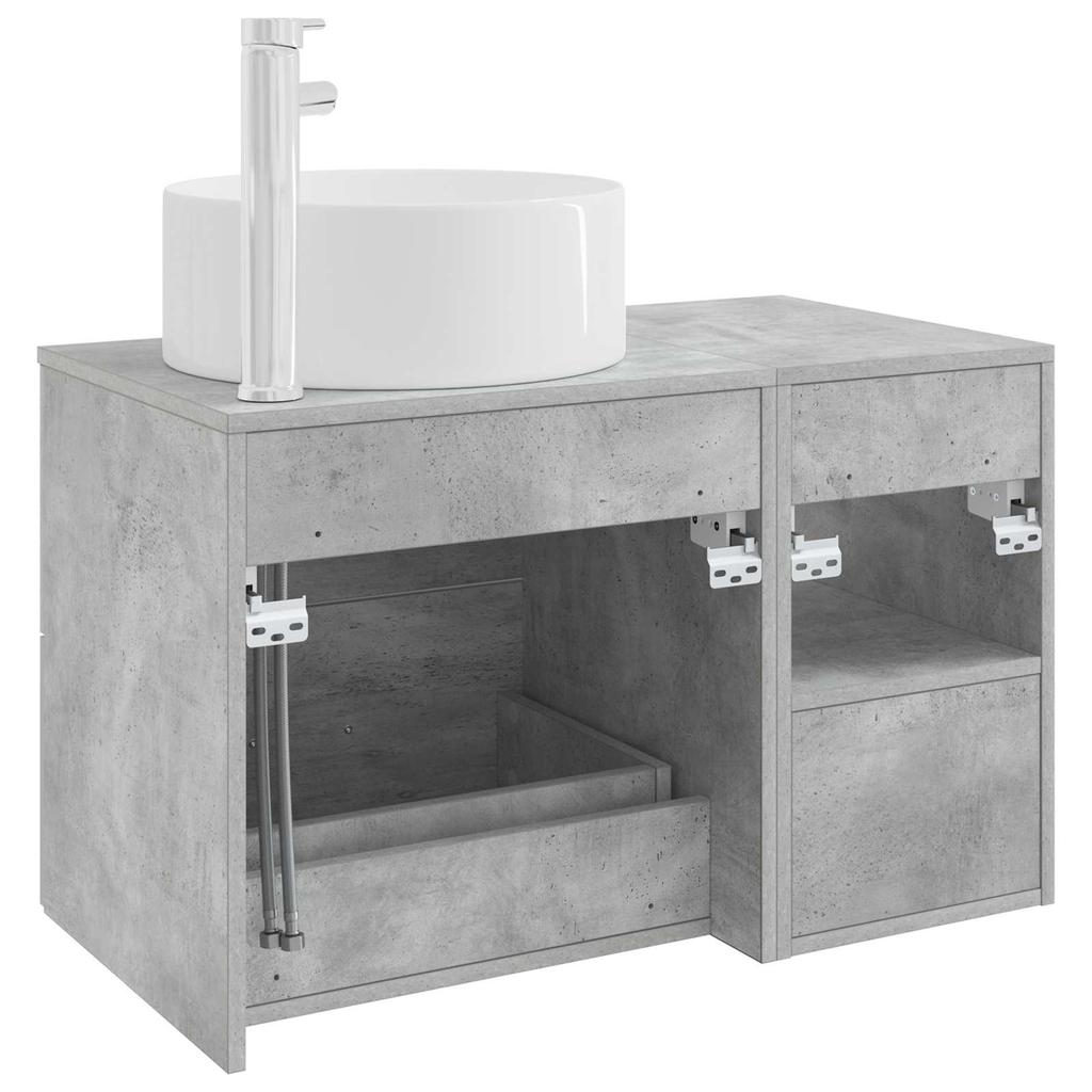 Bathroom Furniture Set 2 Pcs Concrete Grey Particleboard