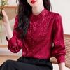 New Year's Red New Chinese Style Shirt Korean New Style Women's Long-sleeved Shirt