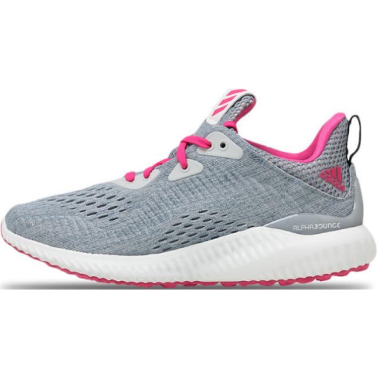 Adidas Alphabounce EM J Fashion Comfortable Non-Slip Durable Low-Top Running Shoes Kids Running Shoes Gray BY3424