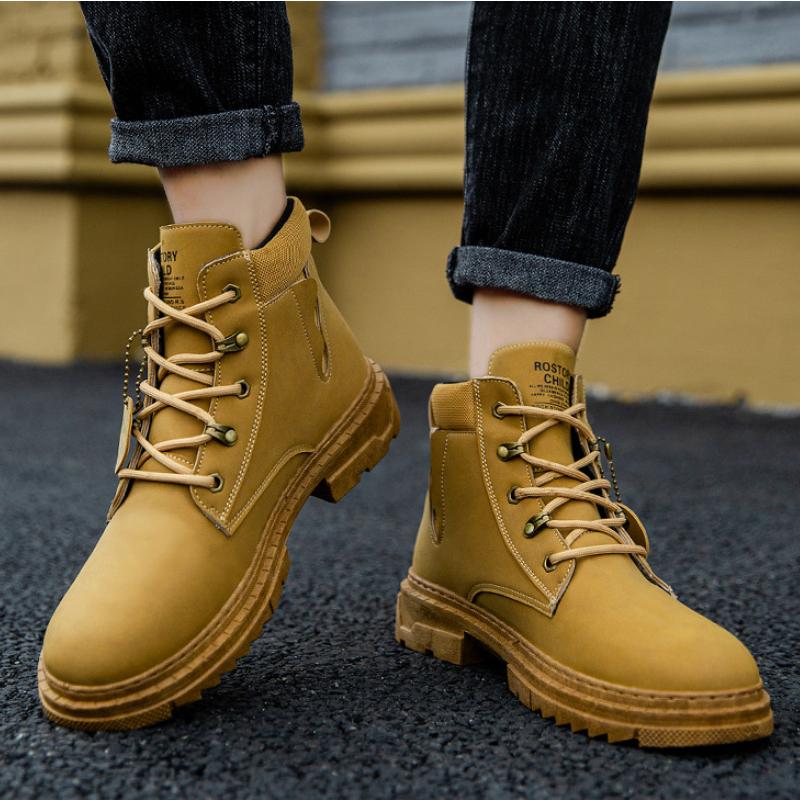 Pánské kotníkové boty Podzimní a zimní móda Pohodlné Martensky Pánské boty Pracovní boty