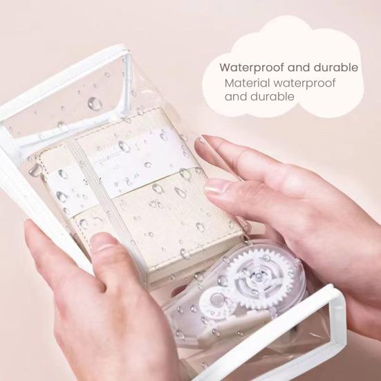 Clear Pencil Pouch Transparent Pencil Case with Zipper Stationery Toiletries Organizer Travel Cosmetic Makeup Storage Bag for School Office Supplies