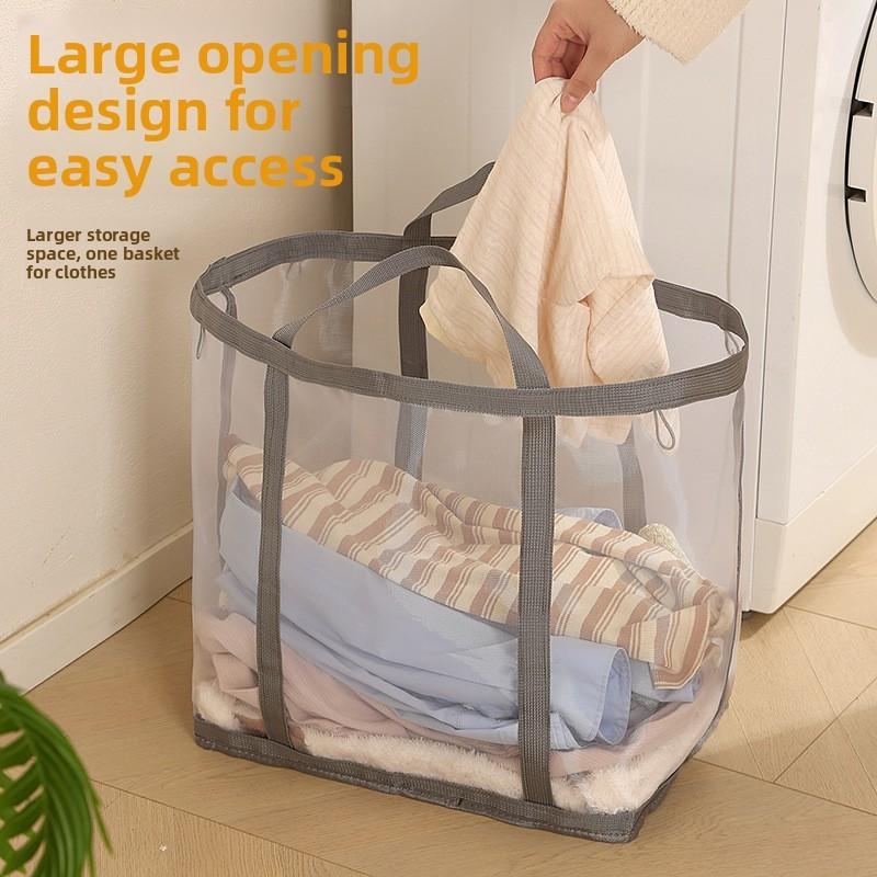 Collapsible Laundry Basket With Large Capacity For Home Use And Bathroom Storage