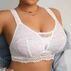 Sexy Semi‑Sheer Lace Plus Size Wireless Bra Ultra‑Thin Un‑Padded Comfort Wide‑Strap Brassiere