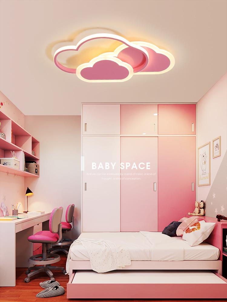 Dimmable LED Ceiling Lamp - Wrought Iron Cloud Design for Kids' Room