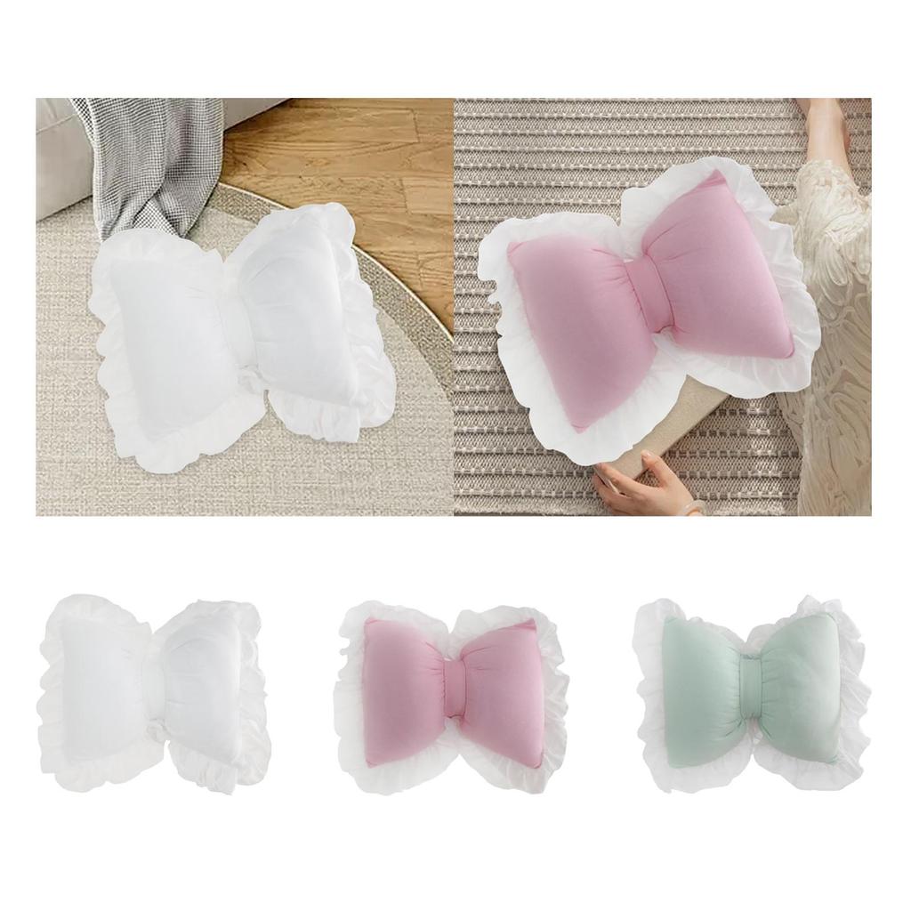 Bowknot Throw Pillow Car Backrest Cushion Breathable Soft Decoration Sofa Pillow for Living Room Nursery Bed Sofa 32 Cmx40 cm