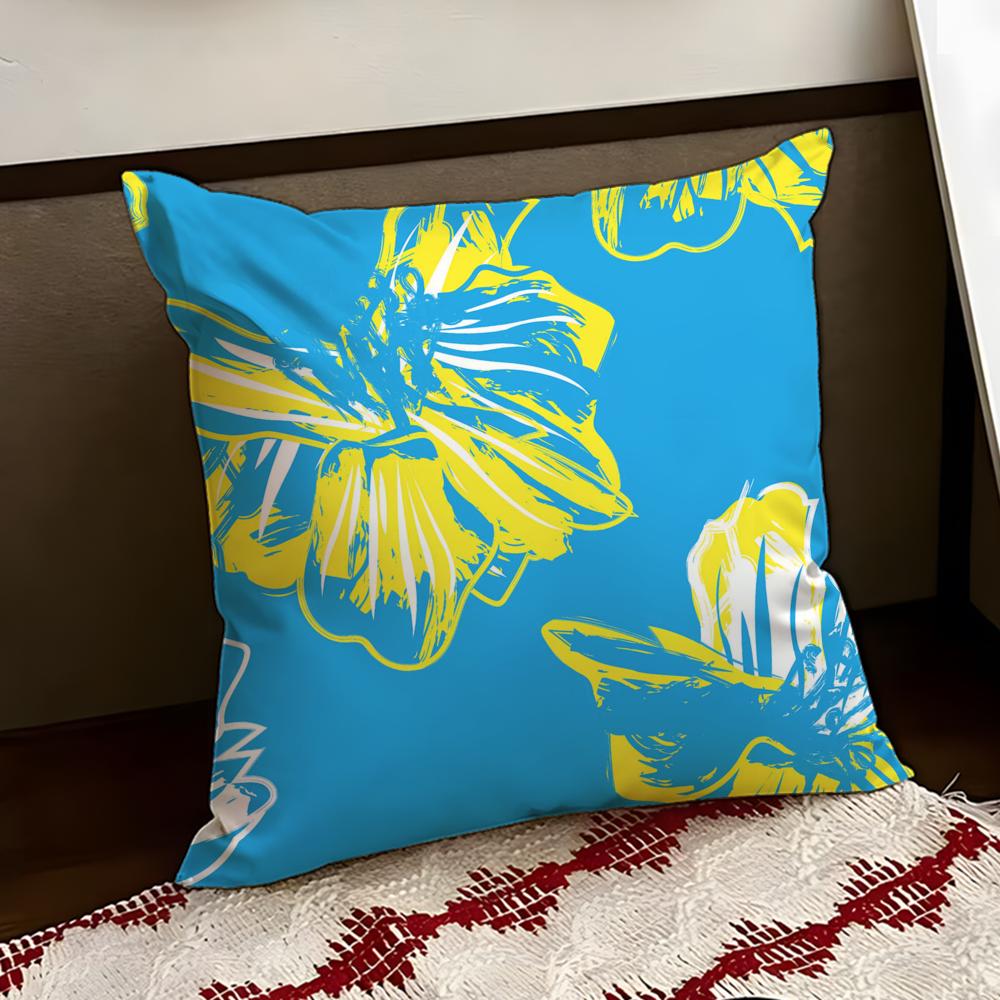 Blissful Dopamine Burst Floral Cushion Cover Reversible Soft Durable Pillow Cover Home Car MultiScene Use for Daily Comfort