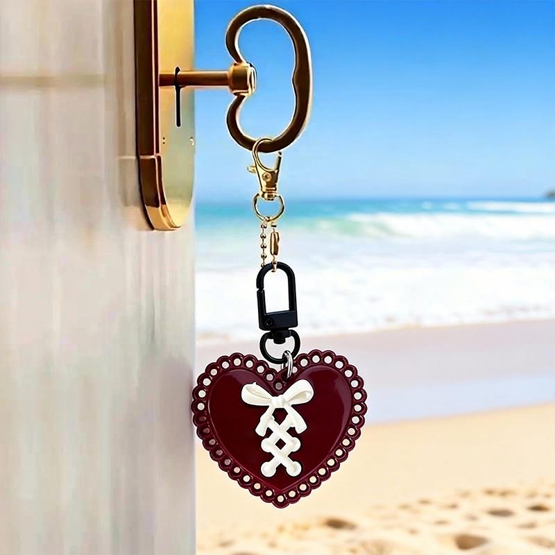 1PC Keychain Initial Pendant For Bags Backpacks Key Accessory Bowknot Creative Plastic Portable Heart Gift Colourful Lightweight