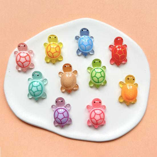 20Pcs Mini Luminous Turtle Figurine Glow-in-the-dark Tiny Colorful Tortoise Model Miniature Resin Animal Statue Decoration Ornament Party Favors