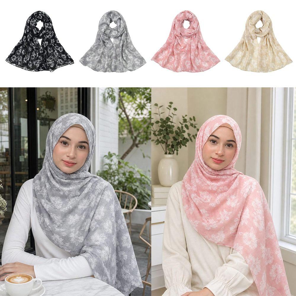 Cotton Voile Voile Scarf Breathable Muslim Scarf Fashion Hijab Shawl Muslim Women