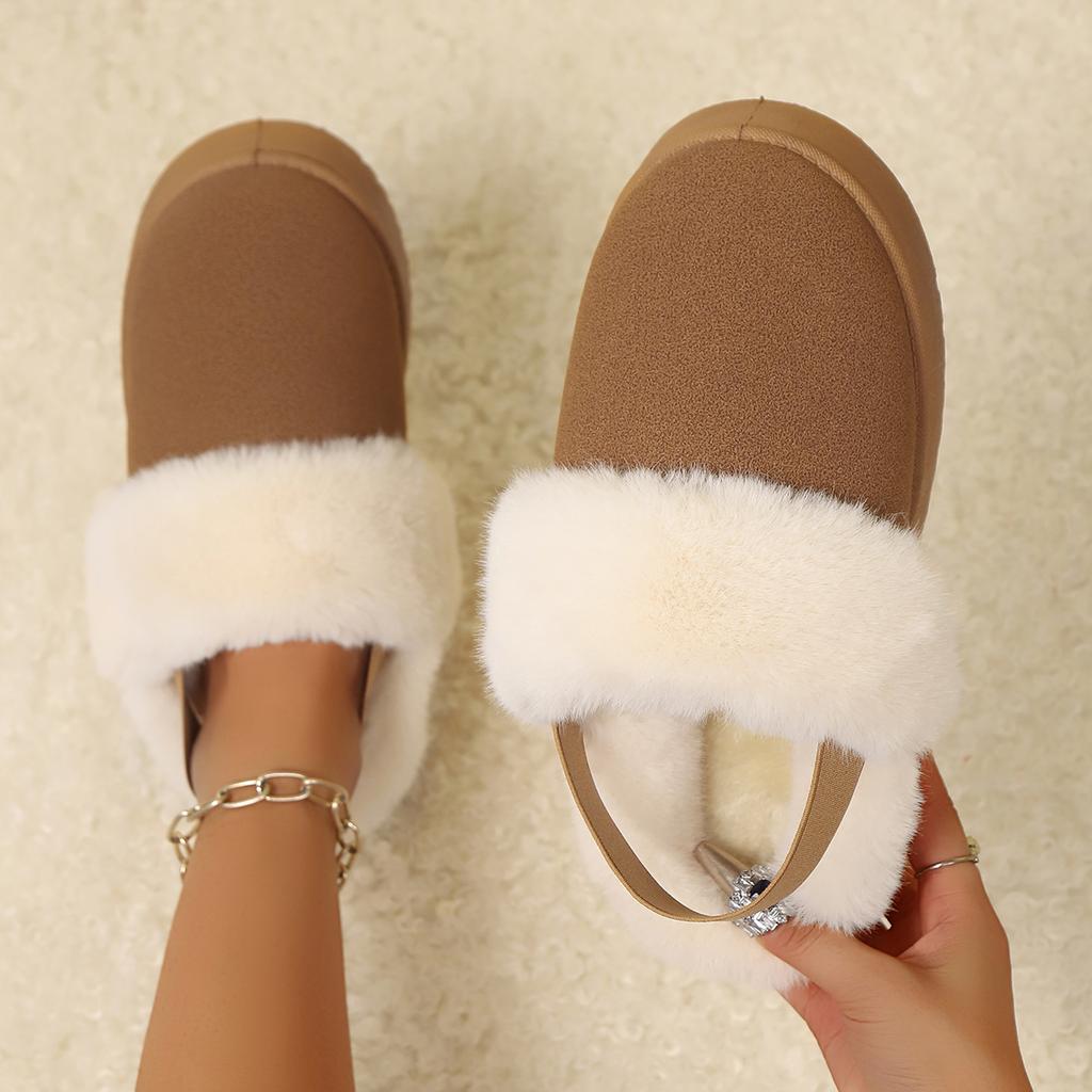 Fashion Women Fur Snow Lightweight Slippers Winter Fashion Home Plush Shoes Light Living Room Boots Popular European American Snow Boots