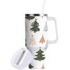 YETTASBIN Christmas Tree 30 Oz Tumbler with Handle, Stainless Steel Vacuum Insulated Sports Water Bottle, Leak-proof Travel Coffee Mug Cup with Lid