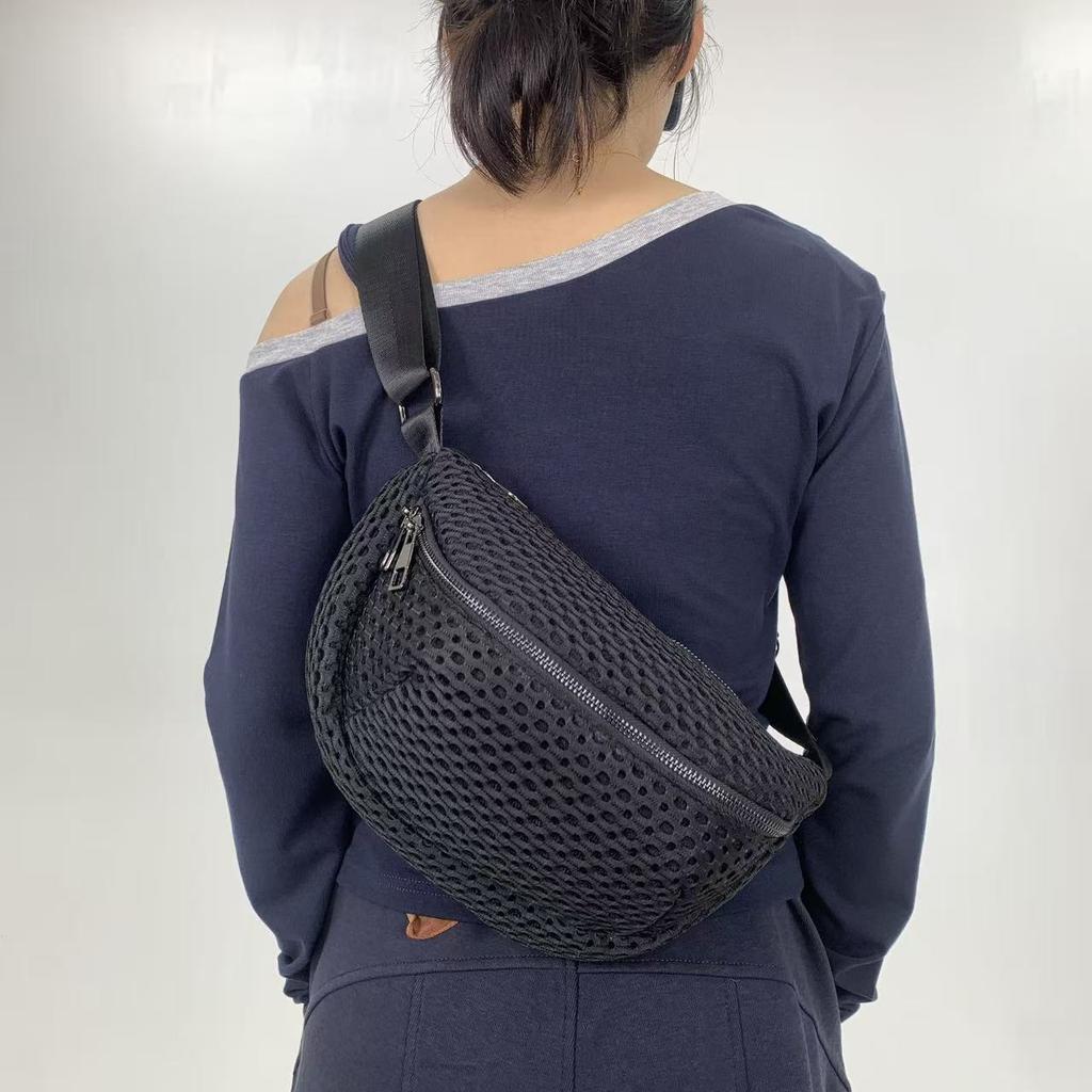 Multi-Layer Women'S Casual Messenger Bag Sports Simple And Versatile Mesh Nylon Shoulder Bag